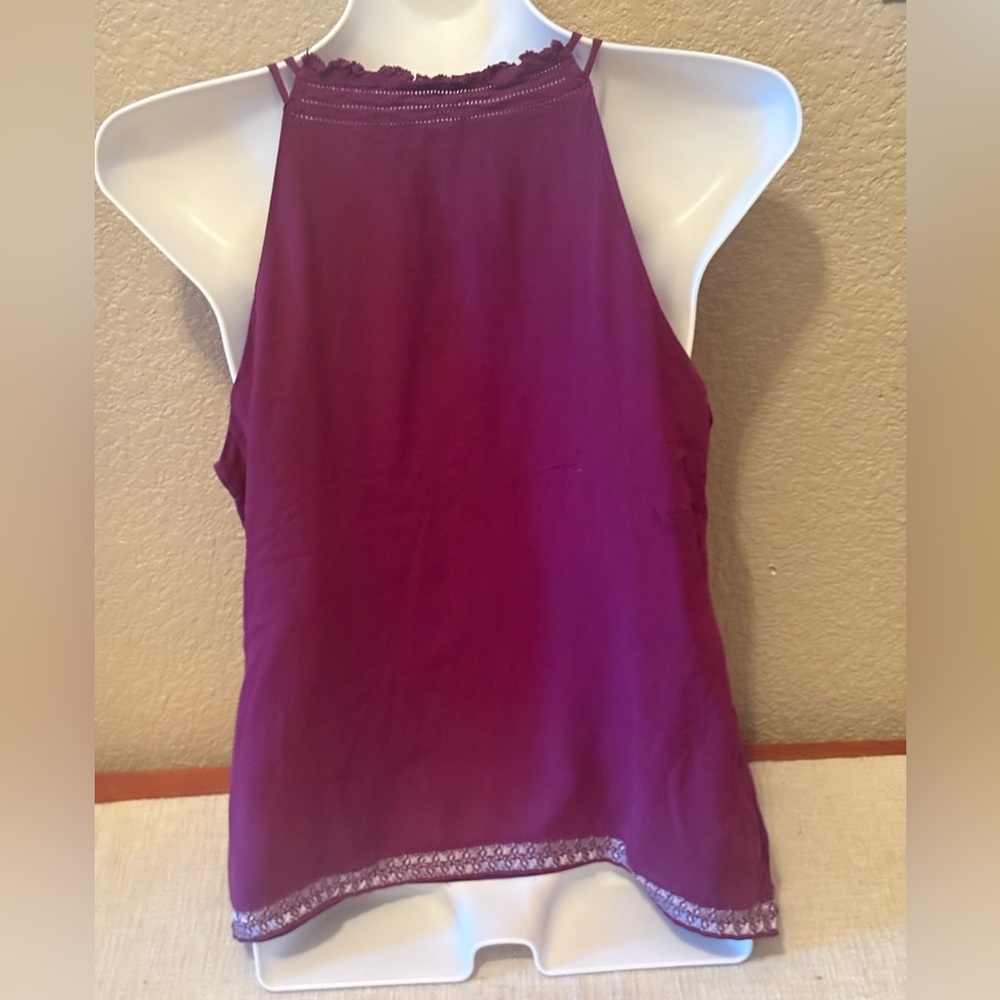 White House Black Market Red and Purple Relaxed Camisole - Picture 10 of 14
